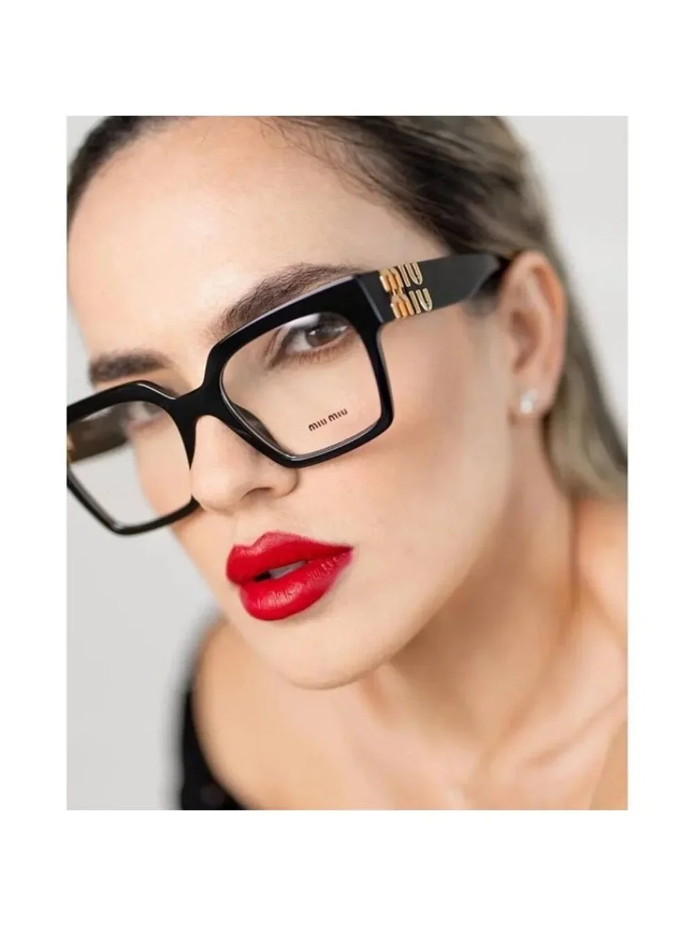 Miu Miu MU04UV 11T1O1 Eyeglasses Transparent Sand 52mm Square Frame